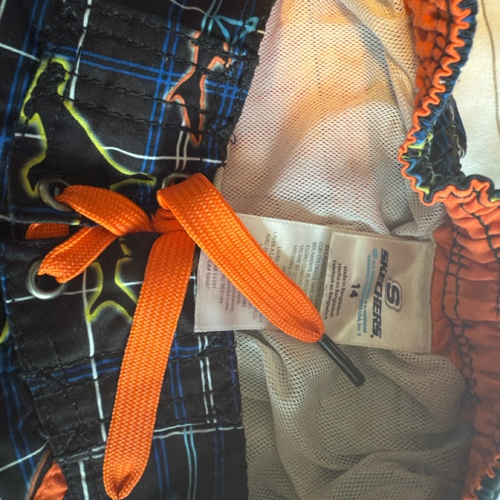 Skechers Boys' Swim Shorts with Orange and Blue Design